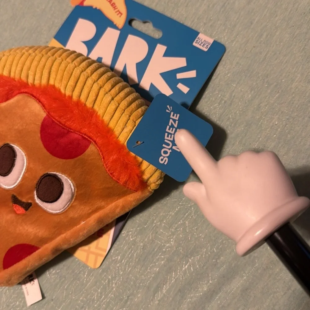 BARK Signore Pizza Face Plush Dog Toy, crinkle and squeak, multiple textures NEW